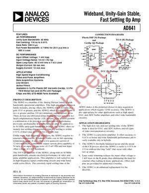 AD841SH datasheet  